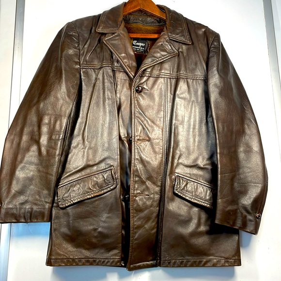 Vintage Distressed genuine Cabretta Leather Jacket men’s 46
